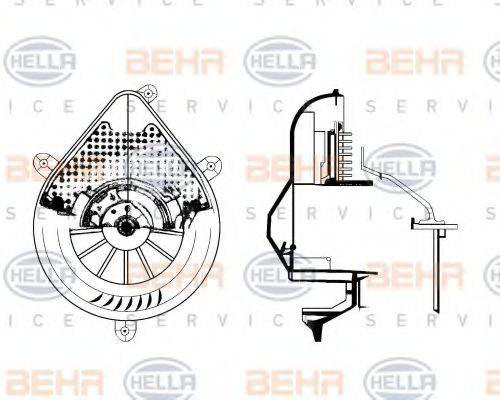 BEHR HELLA SERVICE 8EW009159681 Вентилятор салону