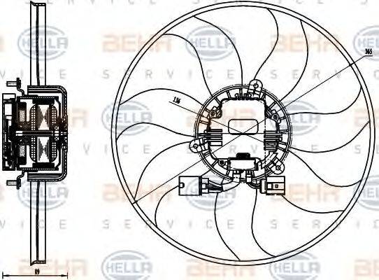 BEHR HELLA SERVICE 8EW351040071 Вентилятор, охолодження двигуна