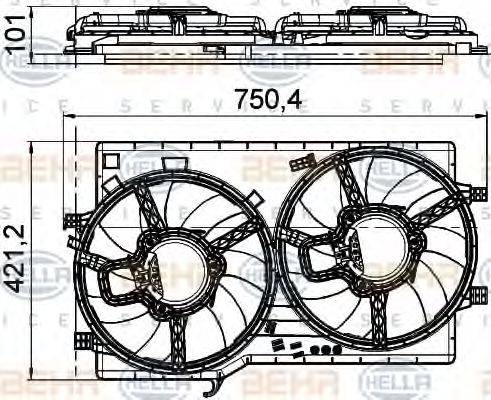 BEHR HELLA SERVICE 8EW351041321 Вентилятор, охолодження двигуна