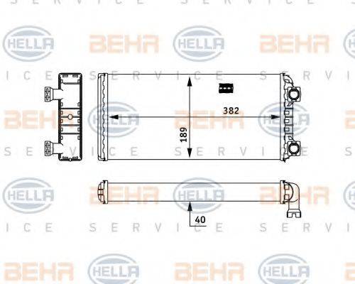 BEHR HELLA SERVICE 8FH351312591 Теплообмінник, опалення салону