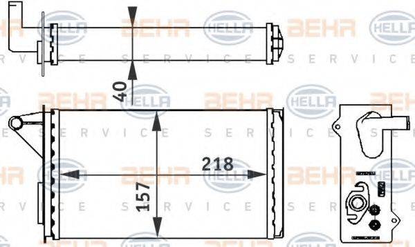 BEHR HELLA SERVICE 8FH351313061 Теплообмінник, опалення салону