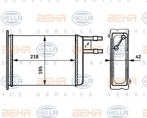 BEHR HELLA SERVICE 8FH351313371 Теплообмінник, опалення салону