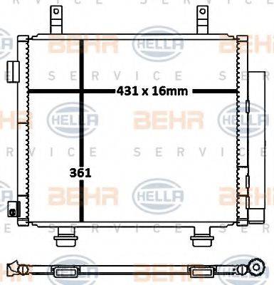 BEHR HELLA SERVICE 8FC351316571 Конденсатор, кондиціонер