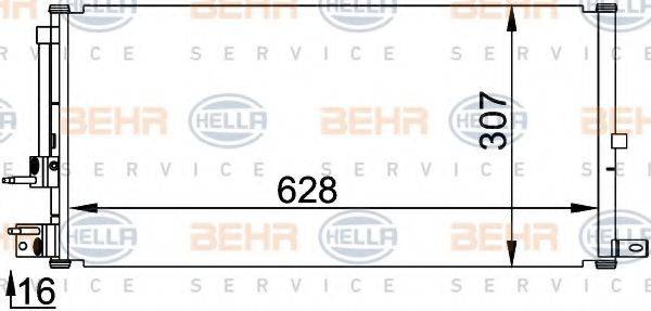 BEHR HELLA SERVICE 8FC351318401 Конденсатор, кондиціонер