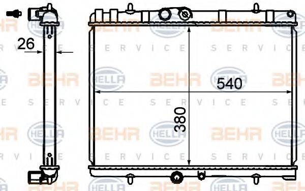 BEHR HELLA SERVICE 8MK376700521 Радіатор, охолодження двигуна