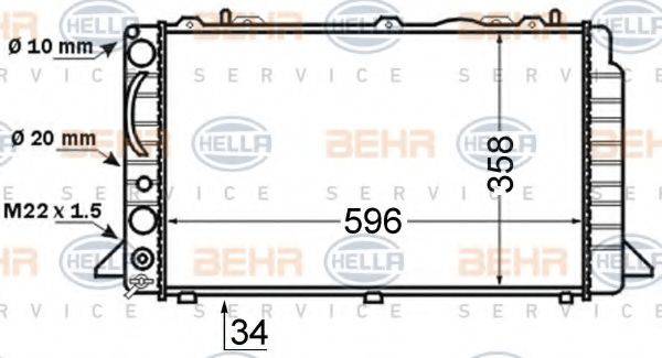 BEHR HELLA SERVICE 8MK376714461 Радіатор, охолодження двигуна