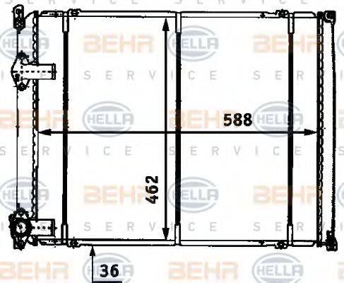 BEHR HELLA SERVICE 8MK376718281 Радіатор, охолодження двигуна