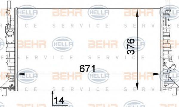 BEHR HELLA SERVICE 8MK376764281 Радіатор, охолодження двигуна