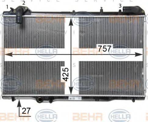 BEHR HELLA SERVICE 8MK376771681 Радіатор, охолодження двигуна