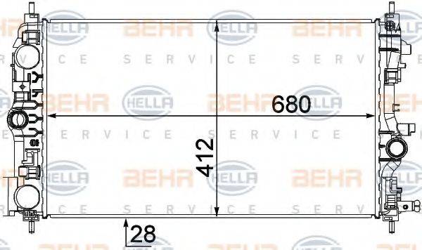 BEHR HELLA SERVICE 8MK376787541 Радіатор, охолодження двигуна