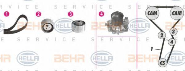 BEHR HELLA SERVICE 8MP376809801 Водяний насос + комплект зубчастого ременя
