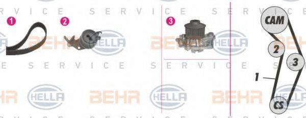BEHR HELLA SERVICE 8MP376813841 Водяний насос + комплект зубчастого ременя