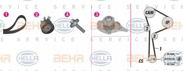 BEHR HELLA SERVICE 8MP376814831 Водяний насос + комплект зубчастого ременя
