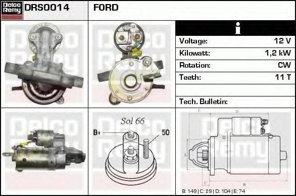 DELCO REMY DRS0014 Стартер