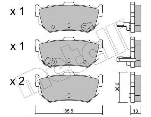 METELLI 2201690 Комплект гальмівних колодок, дискове гальмо