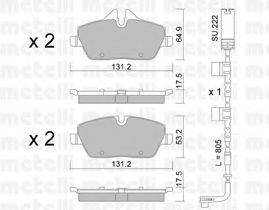 METELLI 2206641K Комплект гальмівних колодок, дискове гальмо
