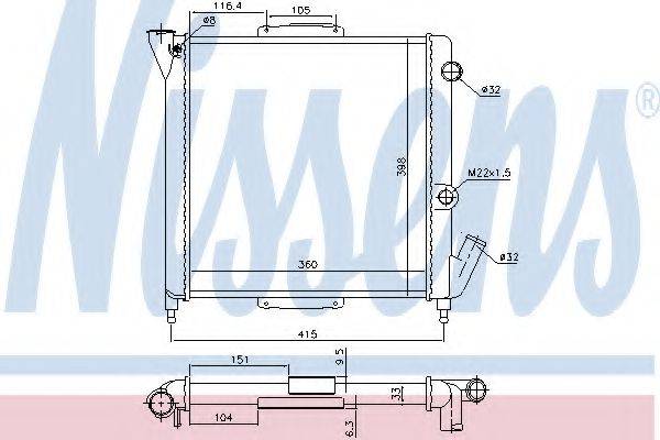 NISSENS 63867 Радіатор, охолодження двигуна