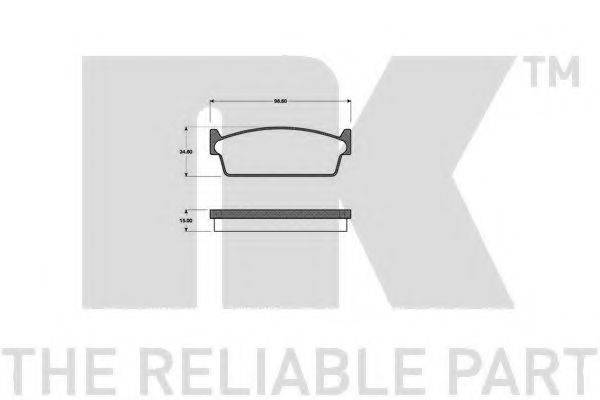 NK 222233 Комплект гальмівних колодок, дискове гальмо