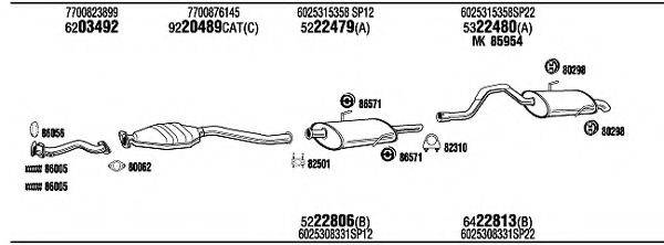 WALKER RE96028 Система випуску ОГ