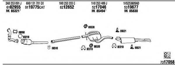 WALKER VW25023 Система випуску ОГ