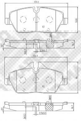 MAPCO 6803 Комплект гальмівних колодок, дискове гальмо