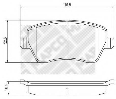MAPCO 6758 Комплект гальмівних колодок, дискове гальмо