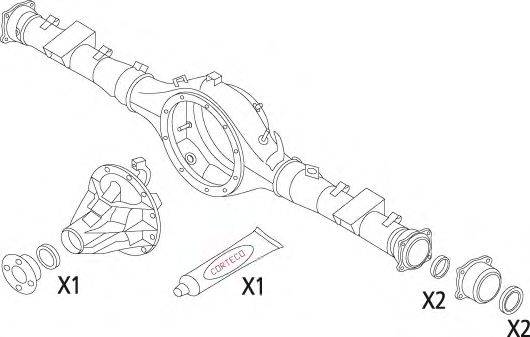 CORTECO 19536184 Комплект прокладок, диференціал