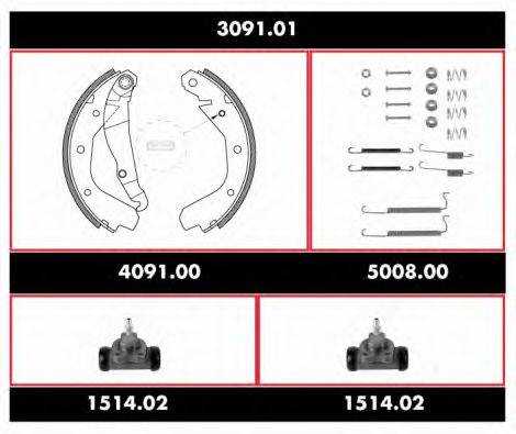 REMSA SPK309101 Комплект гальм, барабанний гальмівний механізм