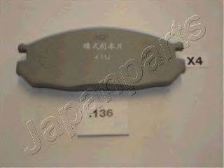 JAPANPARTS PP136AF Комплект гальмівних колодок, дискове гальмо