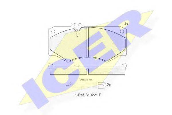 ICER 140405113 Комплект гальмівних колодок, дискове гальмо