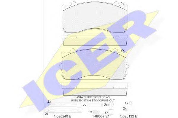 ICER 151404066 Комплект гальмівних колодок, дискове гальмо