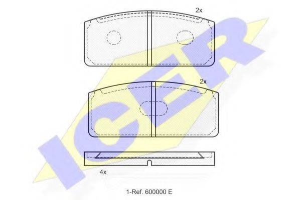 ICER 180029 Комплект гальмівних колодок, дискове гальмо