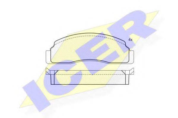 ICER 180183 Комплект гальмівних колодок, дискове гальмо