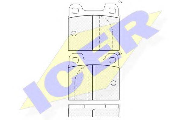 ICER 180200 Комплект гальмівних колодок, дискове гальмо