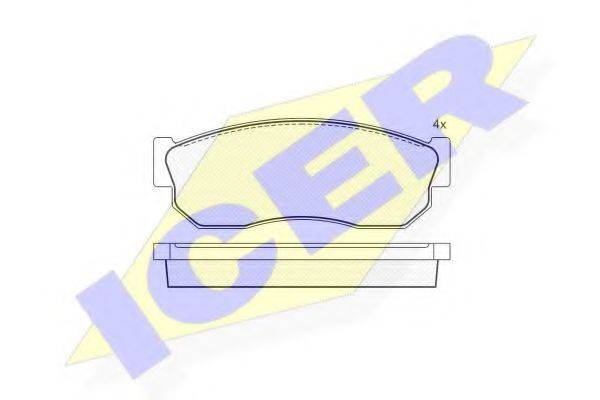 ICER 180409 Комплект гальмівних колодок, дискове гальмо