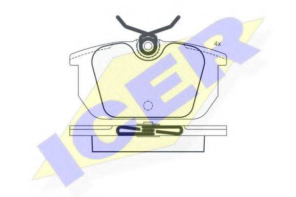 ICER 180674 Комплект гальмівних колодок, дискове гальмо