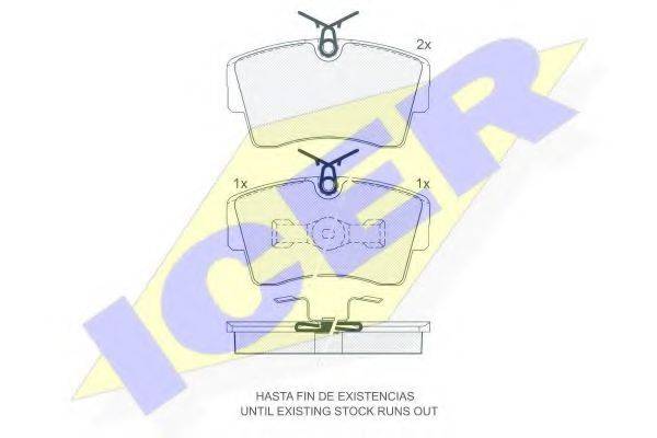 ICER 180815 Комплект гальмівних колодок, дискове гальмо