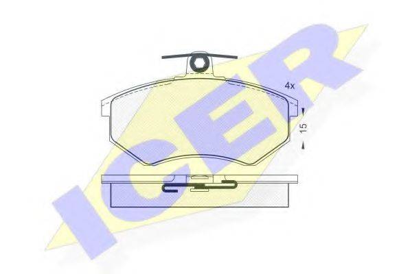 ICER 180835 Комплект гальмівних колодок, дискове гальмо