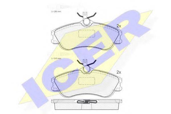 ICER 181136 Комплект гальмівних колодок, дискове гальмо