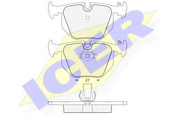 ICER 181549 Комплект гальмівних колодок, дискове гальмо