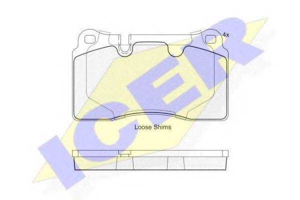 ICER 181789 Комплект гальмівних колодок, дискове гальмо