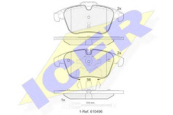 ICER 181886203 Комплект гальмівних колодок, дискове гальмо