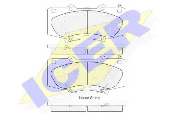 ICER 182006 Комплект гальмівних колодок, дискове гальмо
