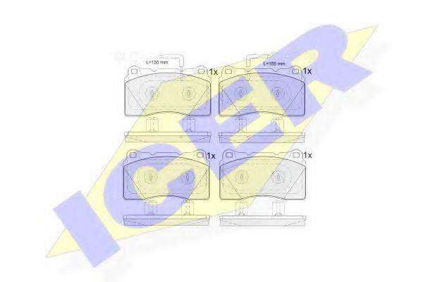 ICER 182010 Комплект гальмівних колодок, дискове гальмо