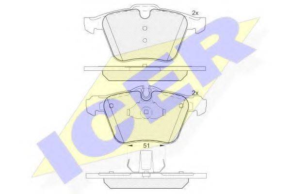 ICER 182149 Комплект гальмівних колодок, дискове гальмо
