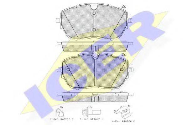 ICER 182227 Комплект гальмівних колодок, дискове гальмо