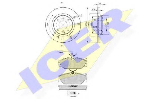 ICER 309303550 Комплект гальм, дисковий гальмівний механізм