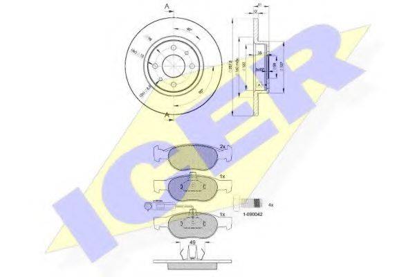 ICER 311233466 Комплект гальм, дисковий гальмівний механізм