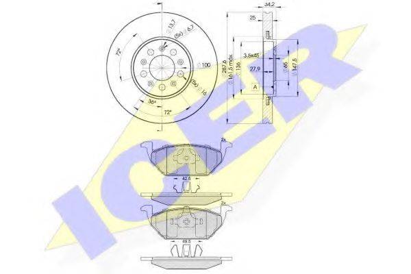ICER 313385604 Комплект гальм, дисковий гальмівний механізм
