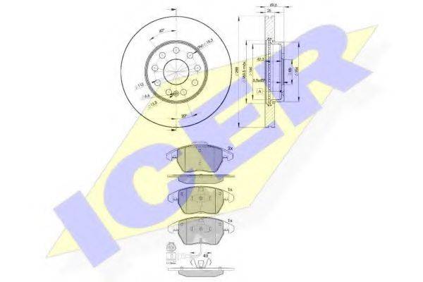 ICER 315675615 Комплект гальм, дисковий гальмівний механізм